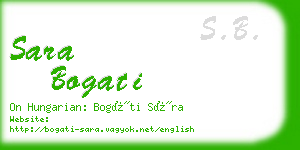 sara bogati business card